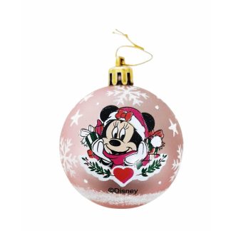 Julekugle Minnie Mouse Lucky 6 enheder Pink Plastik (Ø 8 cm)