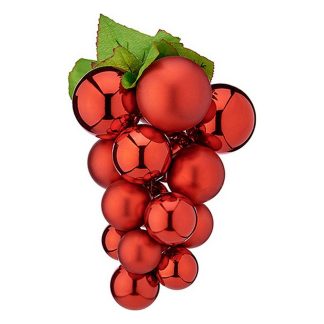 Julekugle Druer Rød Plastik 18 x 18 x 28 cm
